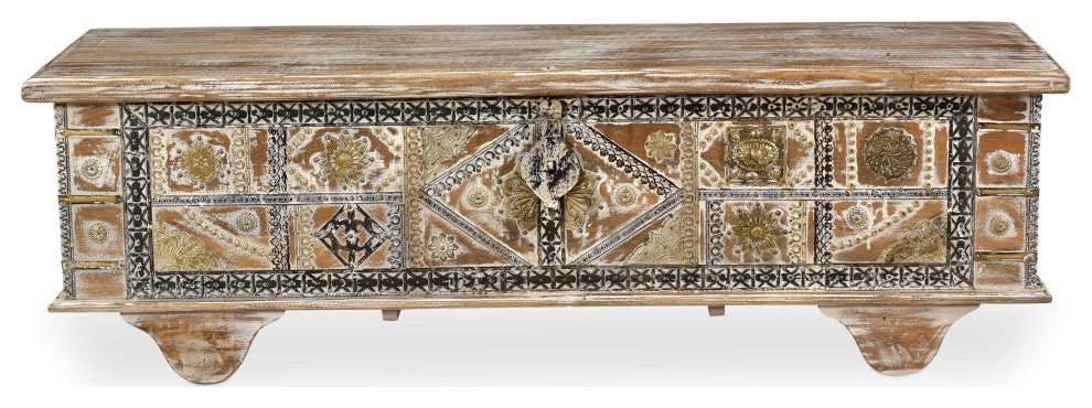 Elephant Wooden Carved Trunk Coffee Table