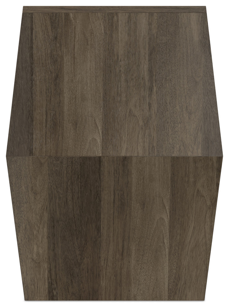 Terry Solid Mango Wood Side Table, Natural, Ash Grey