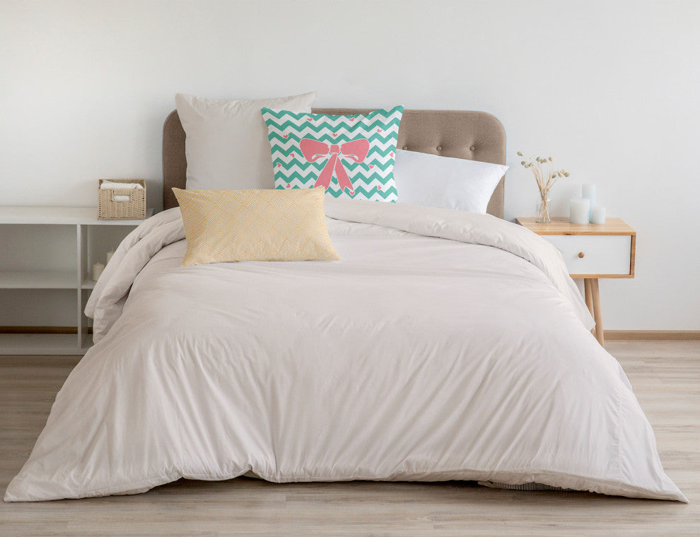 Chevron Bow Decorative Throw Pillow, Spring Green, 18"x18"