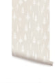 Tree With Birds Peel and Stick Vinyl Wallpaper, Beige, 24"w X 60"h