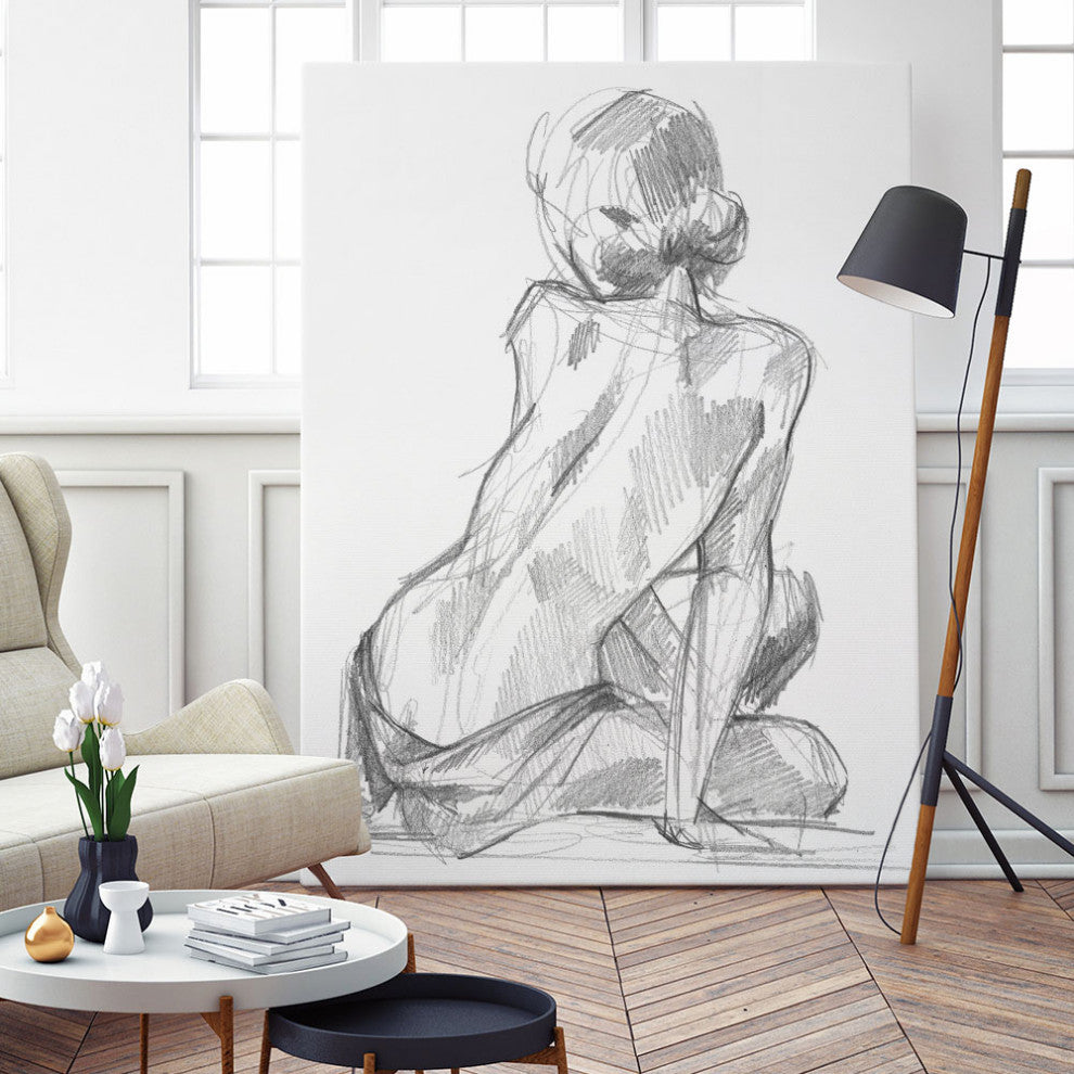 "Sitting Pose II" Fine Art Giant Canvas Print, 54"x72"