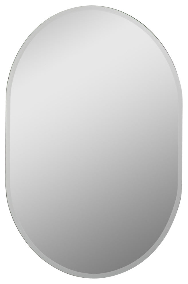Khristy Mini 21"Wx28"H Pill Polished Frameless Bathroom Vanity Mirror