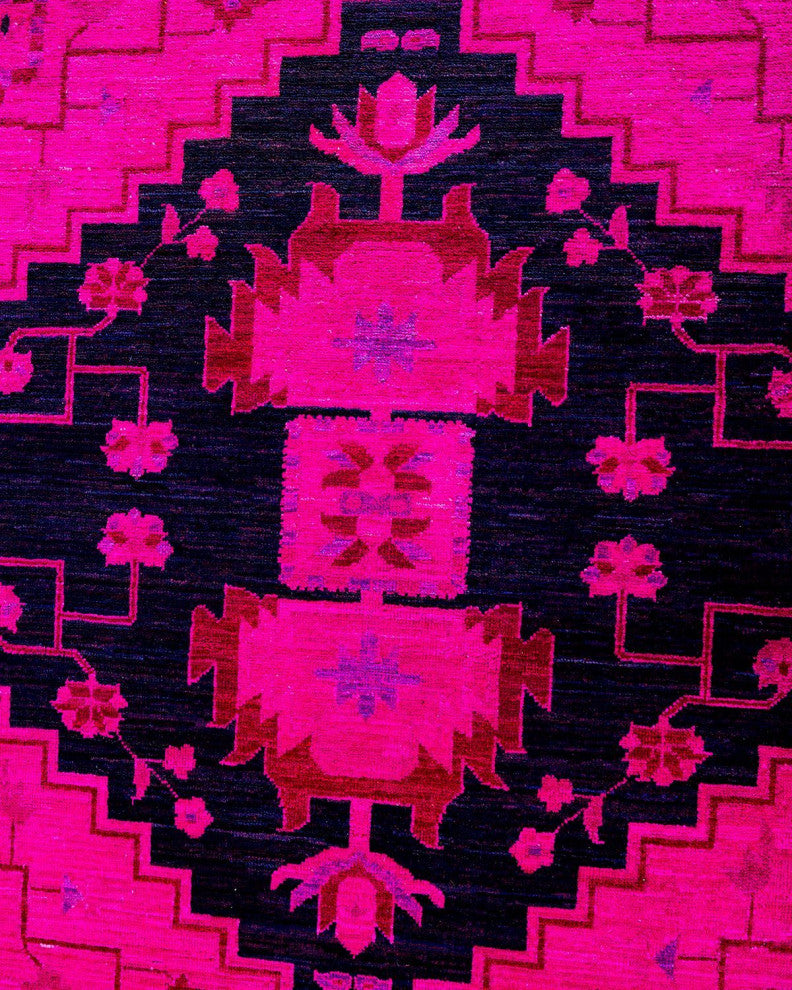 Overdyed, One-of-a-Kind Hand-Knotted Area Rug Pink, 8'10"x12'3"