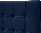 Elly Velvet Upholstered Bed, Navy, Queen