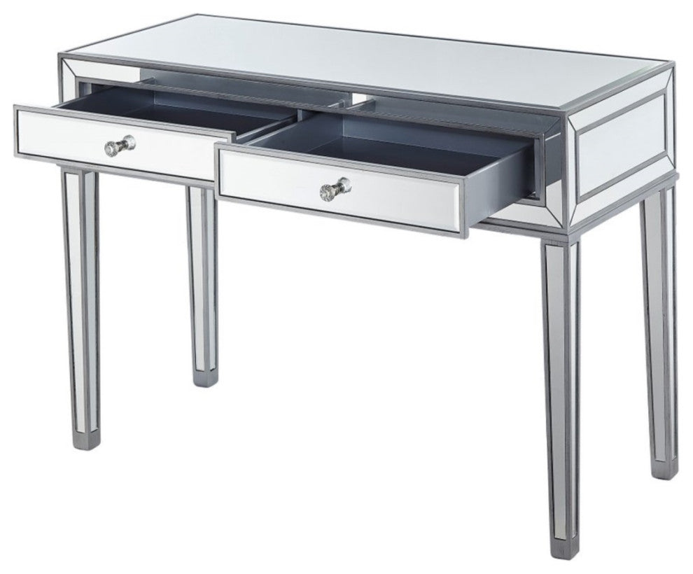 Desk 42"Wx18"Dx30"H, Antique Silver Paint