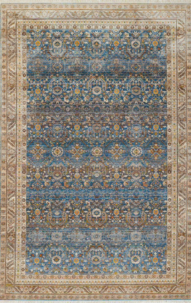 Momeni Izmir Polyester Blue Area Rug 2'6"x8' Runner
