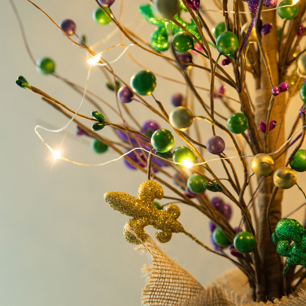21"H Lighted Mardi Gras Table Tree
