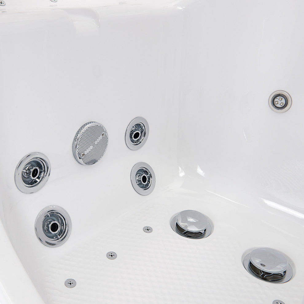 Ella Tub4Two 32"x60" Hydro+Air Massage+Foot Massage Acrylic Two Seat Walk, Tub
