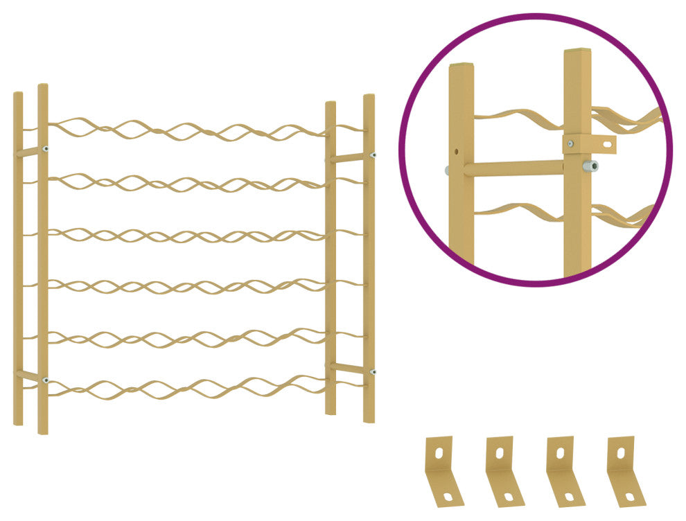 vidaXL Wine Rack for 36 Bottles Storage Wine Bottle Holder Stand Gold Metal