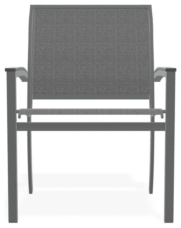 Bazza Sling Stackable Outdoor Dining Chair, Titanium/Graphite