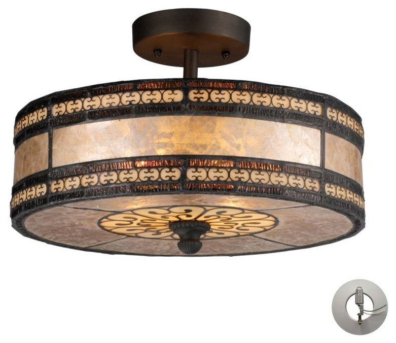 Elk Lighting 70065-2-LA Mica Filigree 2-Light Semi Flush Light
