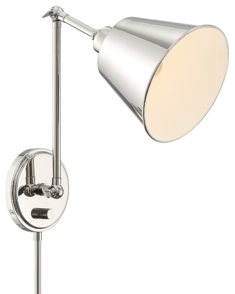 Crystorama MIT-A8020-PN, 1-Light Wall Mount, Polished Nickel