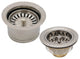 3.5" Wing Nut Twist Style Large Kitchen Sink Basket Strainer, Stainless Steel