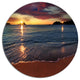 Beautiful Clear Seashore At Sunset, Seashore Disc Metal Wall Art, 36"