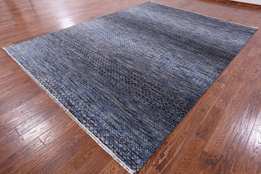 9' 1" X 12' 3" Savannah Grass Hand Knotted Wool Rug Q9229