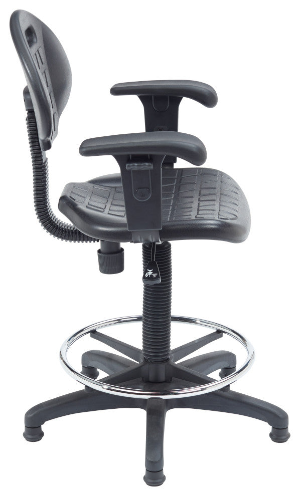 NPS Polyurethane Task Chair With Arms, 22"-32" Height
