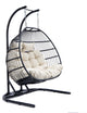 LeisureMod Wicker 2 Person Double Folding Hanging Egg Swing Chair