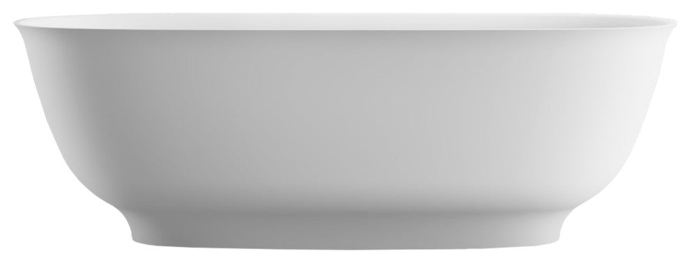 67" Solid Surface Freestanding Soaking Bathtub, White