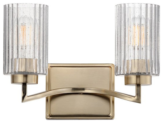 Maxim Lighting Rigata 2-Light Wall Sconce, Chromeampagne/Clear Ribbed