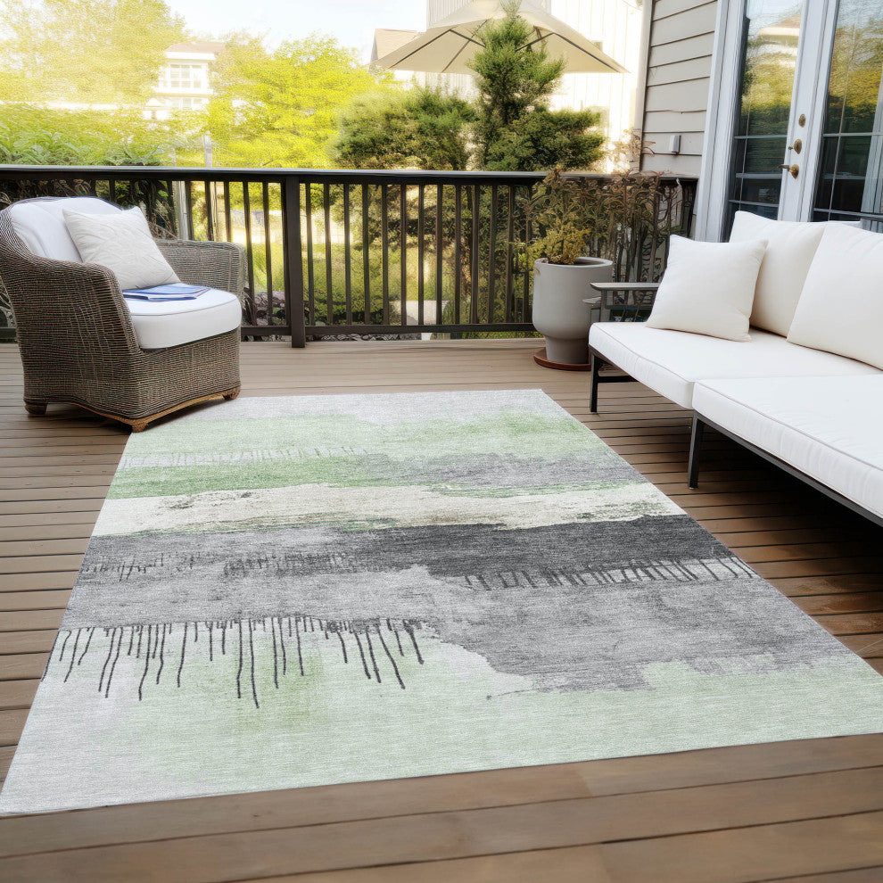 Machine Washable Indoor/Outdoor Chantille ACN1880 Mint 2'6" x 3'10" Rug