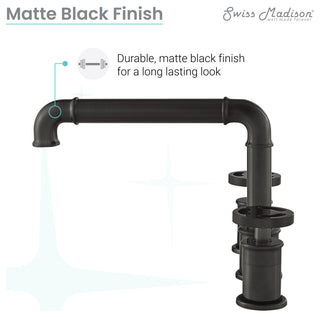 Avallon Widespread, Double Handle, Bathroom Faucet, Matte Black