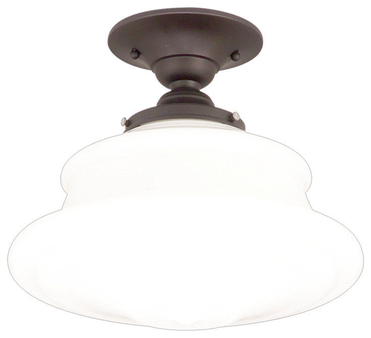 Petersburg 1-Light Semi Flush, Old Bronze, 13"
