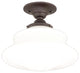 Petersburg 1-Light Semi Flush, Old Bronze, 13"