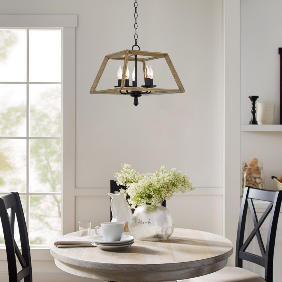 Kira Home Dempsey 16" Farmhouse Pendant Light, Open Shade Design, Accents