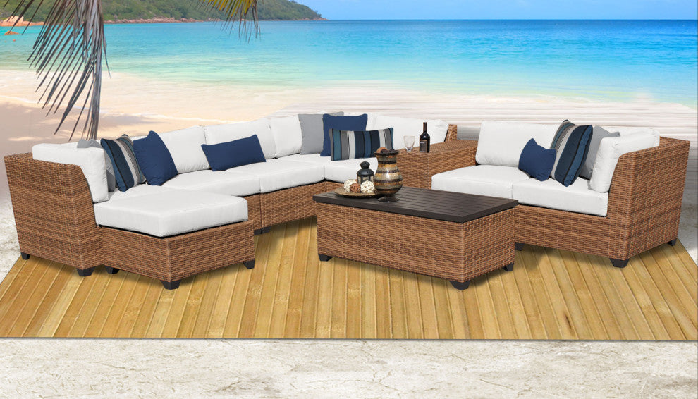 Laguna 10 Piece Outdoor Wicker Patio Furniture Set 10b