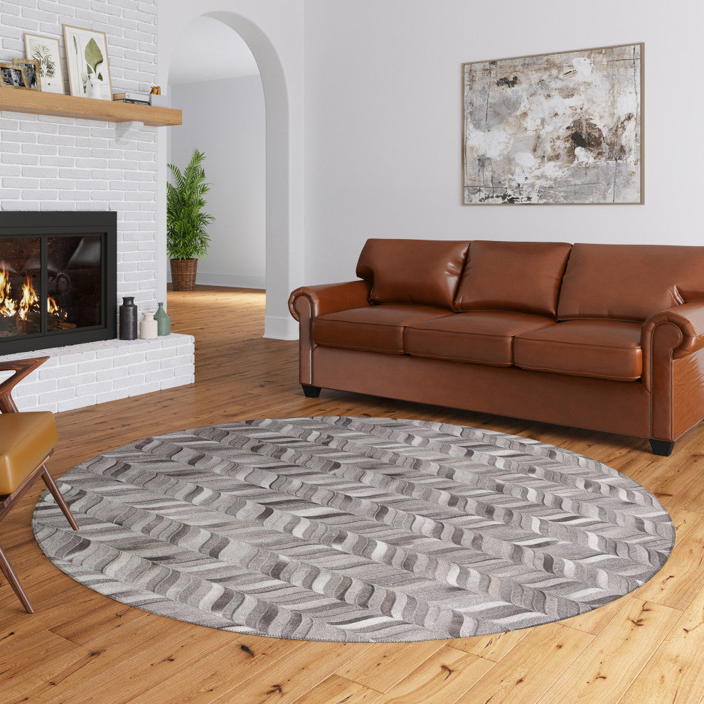 Indoor/Outdoor Stetson SS11 Flannel Machine Washable 10' x 10' Round Rug