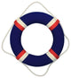 Lifering Life Preserver Decoration Nautical Bathroom Decor, White, 20", Blue Jac