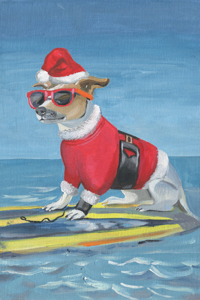 "Santa on the Water" Painting Print on Wrapped Canvas, 30x45