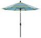 9' Matted Black Collar Tilt Lift Fiberglass Rib Aluminum Umbrella, Sunbrella, Seville Seaside