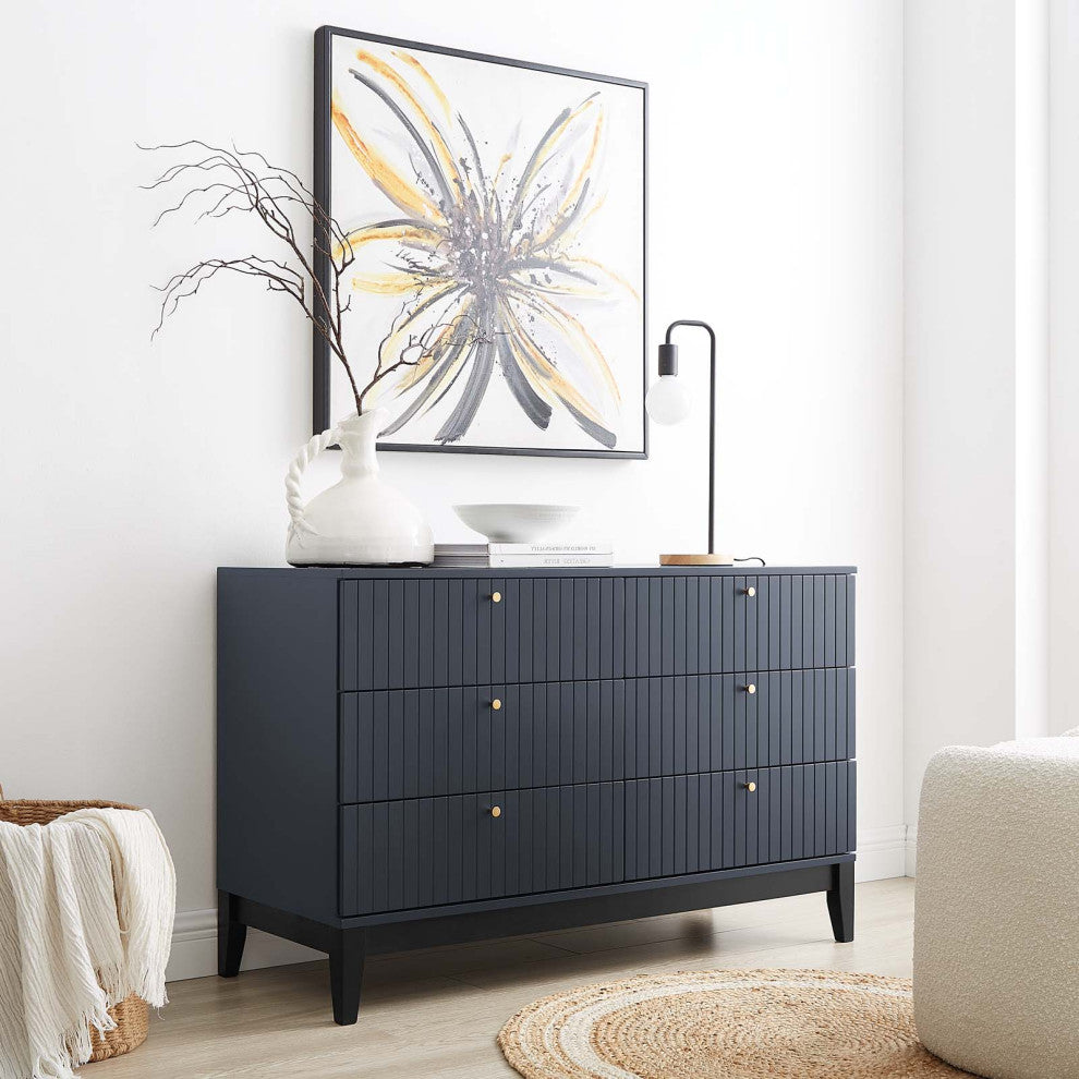 Dresser Drawer Chest Stand, Blue, Wood, Modern, Mid Century Living Guest Suite