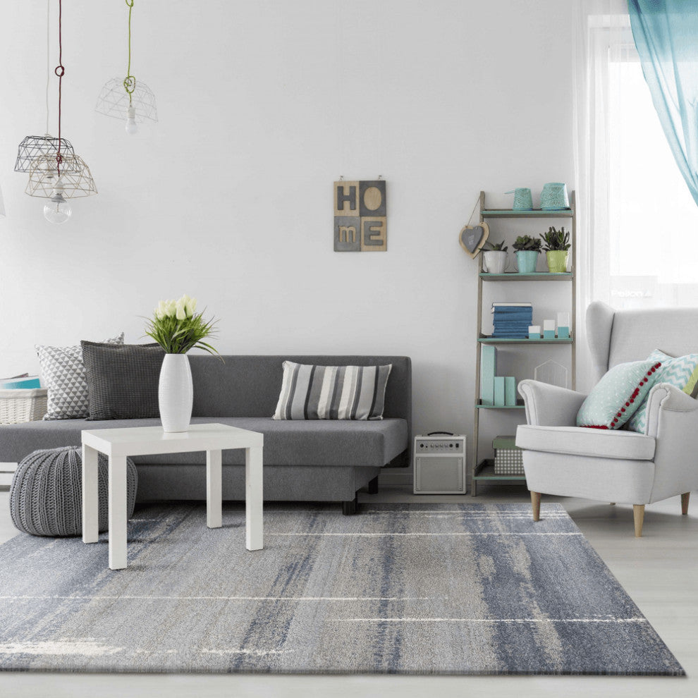 7 X 10  Polypropylene Blue Area Rug