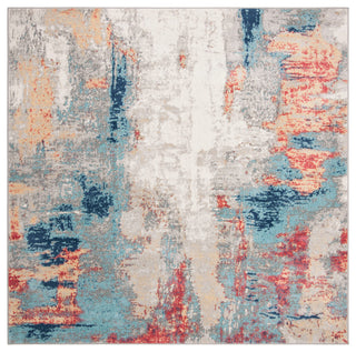 Safavieh Jasper Collection JSP101 Rug, Grey/Red, 6'7" Square