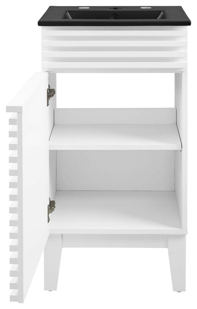 Render 18" Bathroom Vanity, White Black