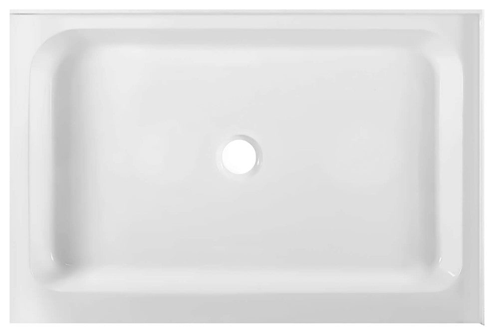 Fine Fixtures Double Threshold Acrylic Shower Base, 48 X 36, Right Hand
