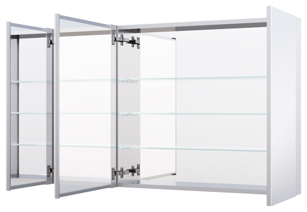 Recessed/Surface Mount Bathroom Medicine Cabinet, Soft-Close Blum Hinges, 48"x30", Triple Swing
