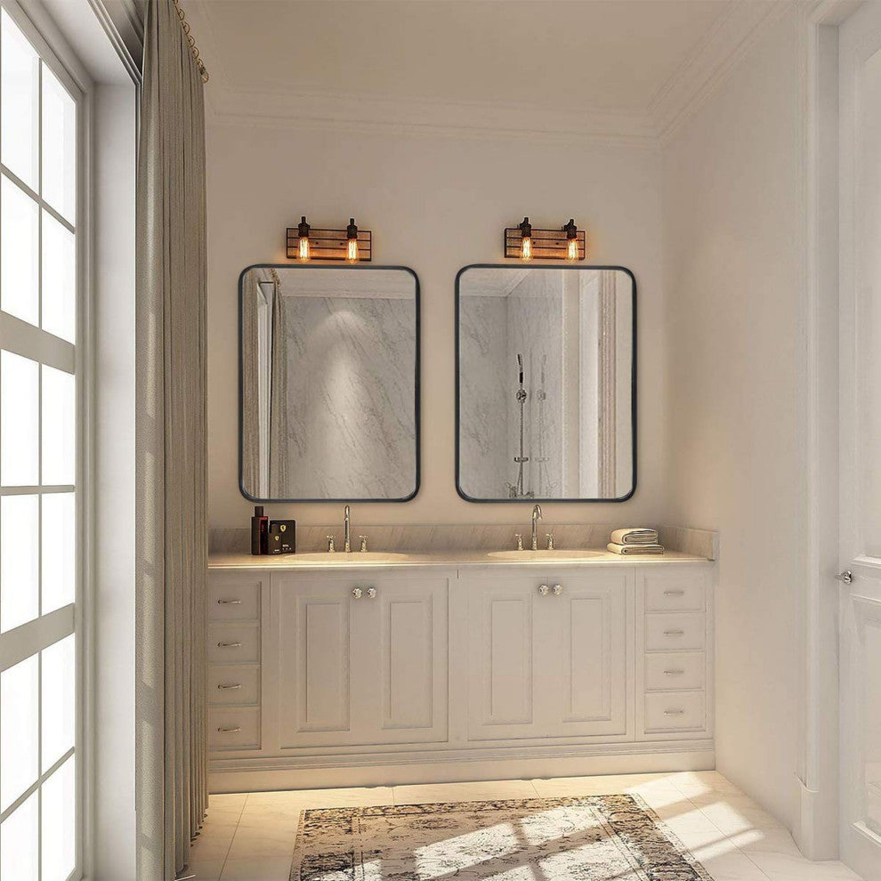 30 inch Rectangular Framed Wall Mounted Bathroom Vanity Mirror
