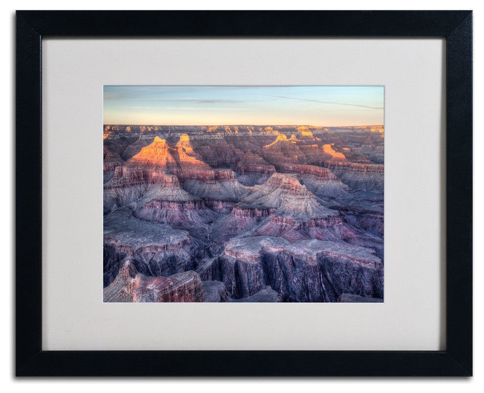 'Grand Canyon Sunset' Matted Framed Canvas Art by Pierre Leclerc