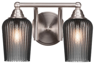 Paramount 2-Light Bath Bar, Brushed Nickel, 5" Smoke Textured Glass