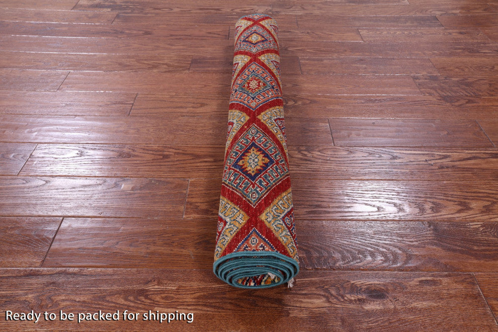 3' 5" X 5' 0" Khorjin Super Kazak Hand-Knotted Wool Rug Q11069