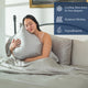 Delara 100% Eucalyptus Lyocell Tencel Duvet Cover Set, Dove, Twin, 68"x86"