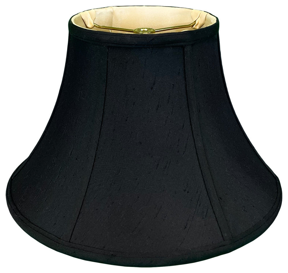 Royal Designs Shallow Bell Basic Lamp Shade, Black/Gold, 6x13x8.5