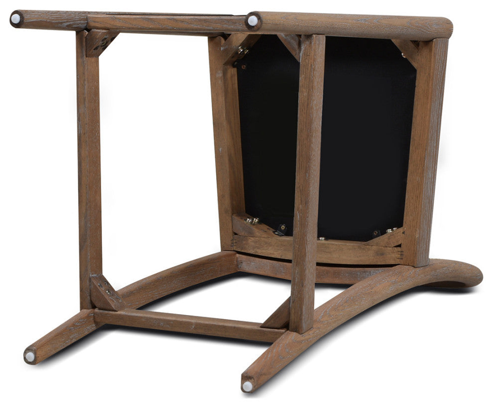 Panama Curved Back Cane Rattan Stool, Set of 2, Ivory White Boucle, 26.5" Counter Height