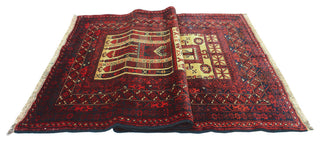 Semi Antique Nurmukh Red Rug, 3'4x5'5