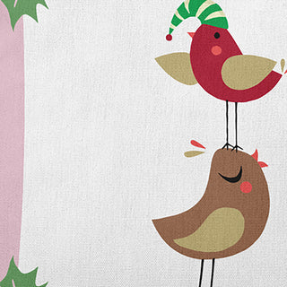 Christmas Birds Accent Pillow, Light Pink, 20"x20"