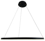 Yatziri 45-Watt Integrated LED Black Circular Pendant, 32"