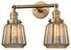 Chatham 2-Light LED Bath Fixture, Brushed Brass, Glass: Mercury Plated